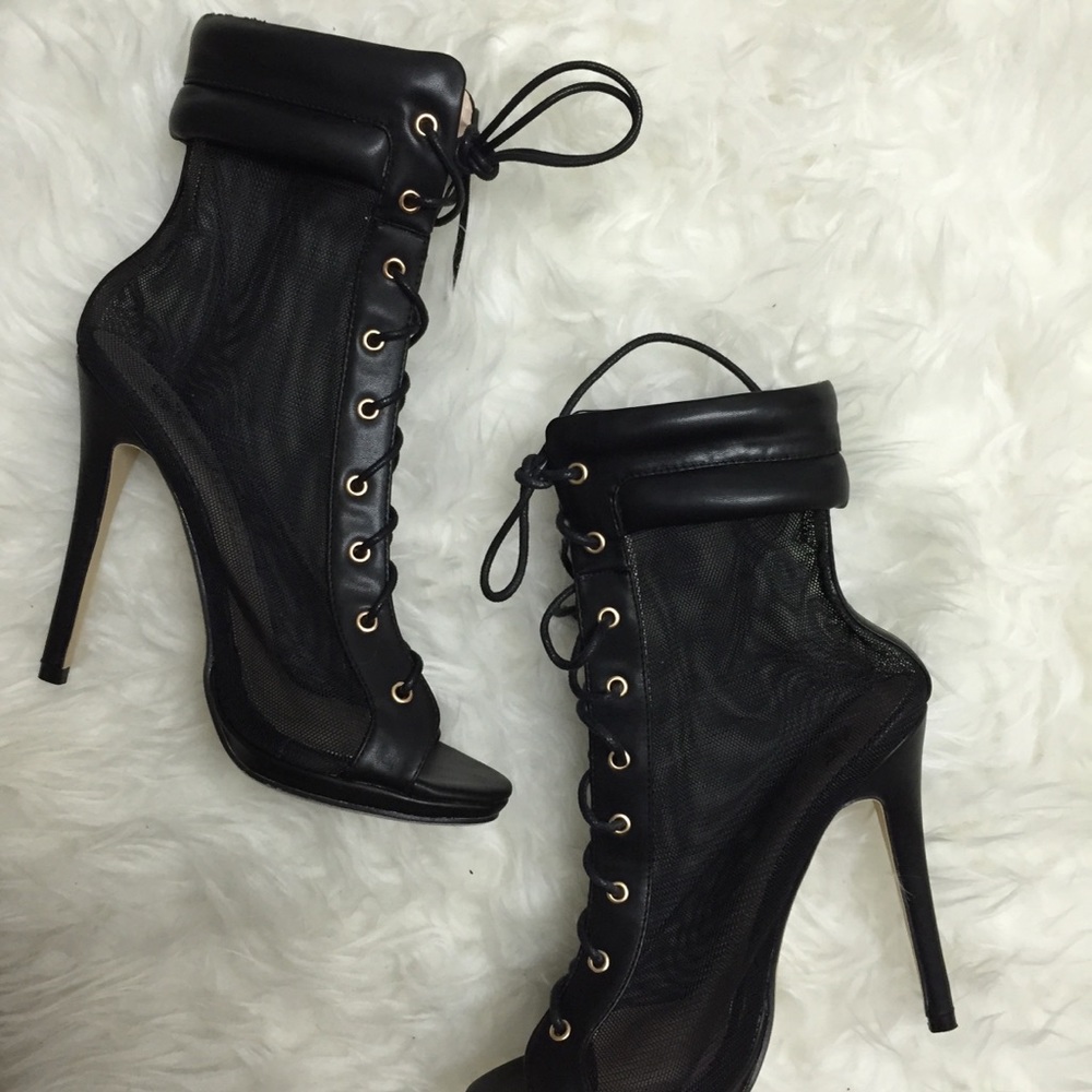 Mesh High Heel Booties - Picture 3 of 5